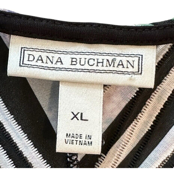 Dana Buchman Multicolor Snakeskin Print Tunic Blouse Black Womens XL 3/4 Sleeves - Picture 8 of 14